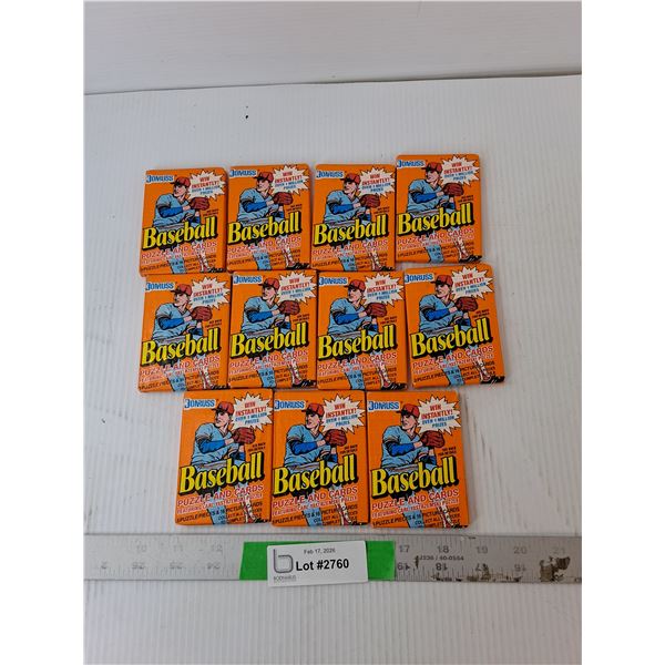 (11) Jonruss 1990 MLB Puzzle & Card Packs, Sealed