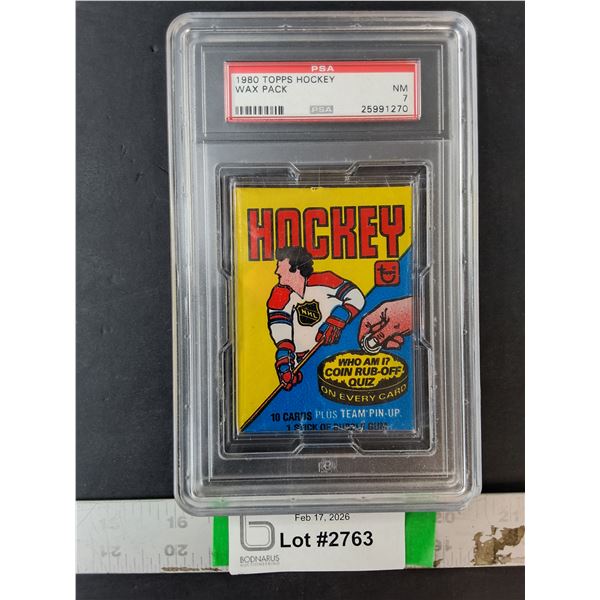 Graded Topps 1980 Hockey Card Wax Pack, Sealed