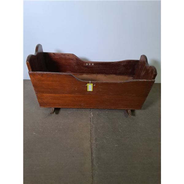 Wooden Cradle from 1913 (Sides are Red Cedar) 45x17x24" w/22" Runners - Pickup Only