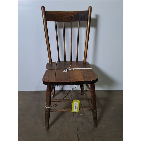 1910 Wooden Dining Chair - 33" High - Some Repairs Needed - Pickup Only