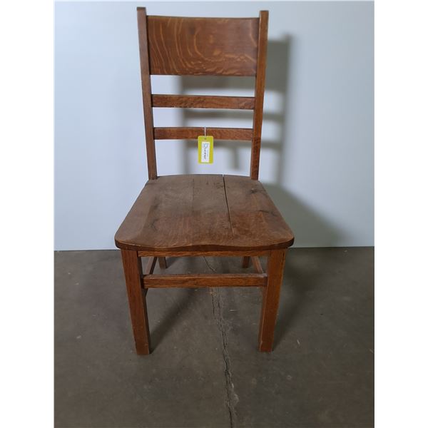 1950's Oak Armless Dining Chair - 37" High Back ( cannot ship)