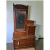 Image 1 : Circa 1910 Wooden Dresser w/Jewelry Box Attached (1 Caster Off) - 44x18x80" ( cannot ship)