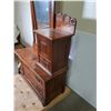 Image 4 : Circa 1910 Wooden Dresser w/Jewelry Box Attached (1 Caster Off) - 44x18x80" ( cannot ship)