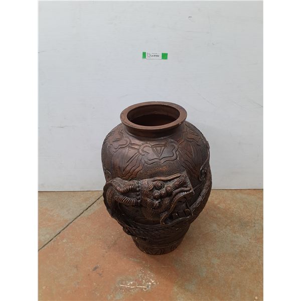 *Ceramic Chinese Dragon Style Vase 22" x 15", Chipped, PICKUP ONLY