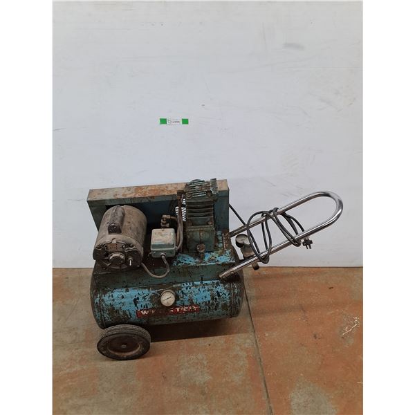 *Vintage Webster Electric Air Compressor - Powers On, As Is, 37" x 10" x 38", PICKUP ONLY