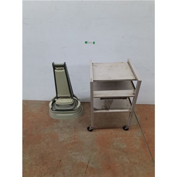 *Vintage Electrolux Floor Polisher - Powers On, As Is 26", Rolling 3 Tier Rack 16" x 15" x 26"