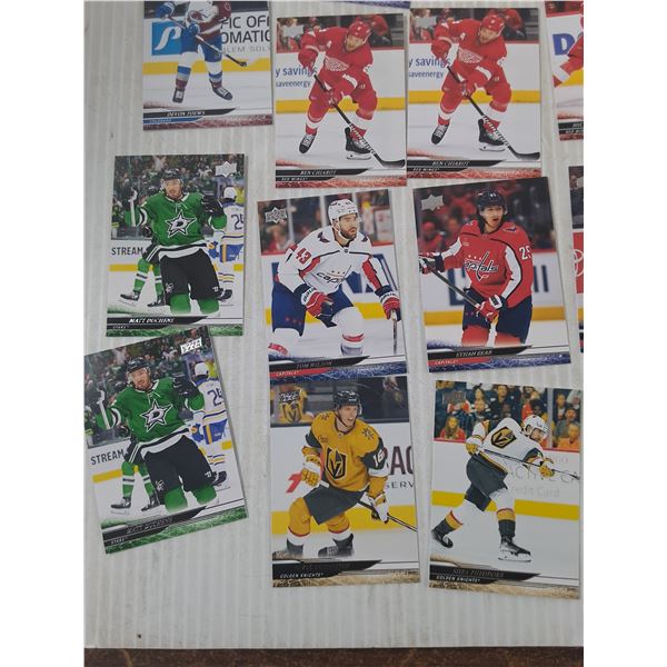 Various Upper Deck Hockey Cards, Ben Chiarot, Ethan Bear, Mattias Janmark, misc