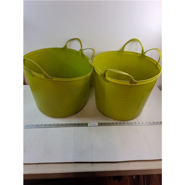 (4) Flexible Plastic Tubs (Gorilla Tubs)-one is cracked - PICK UP