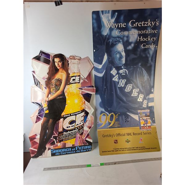 Wayne Gretzky & Budweiser Signs Up to 45" x 20" - PICK UP