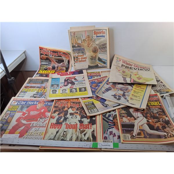 Sports Papers- The Sporting News, Junior Hockey Review, The Hockey News, Misc.