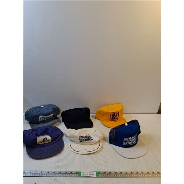 (6) Ball Caps; Fiat-Allis, Western Concrete, Monroe Ride Expert, Exress It, Revelstone
