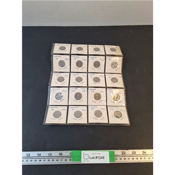 Vintage 1951 Canadian Nickels (cannot authenticate)