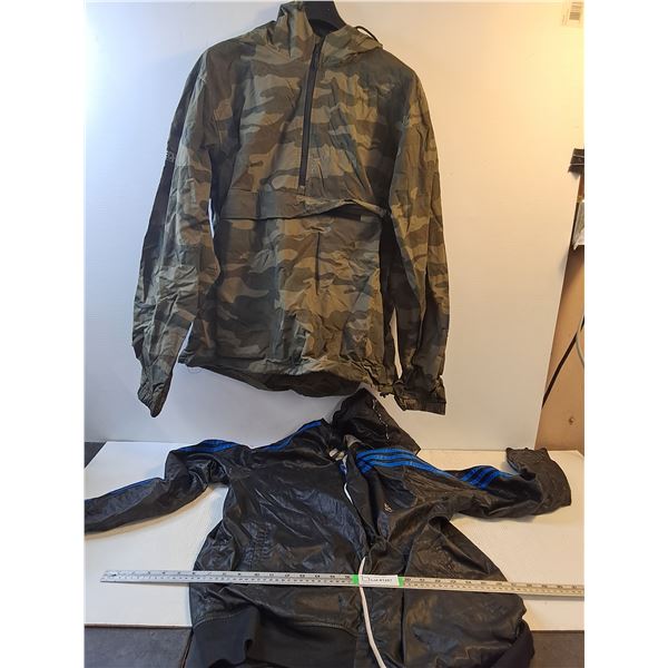 2XL Camo Quarterzip Windbreaker, Black Windbreaker