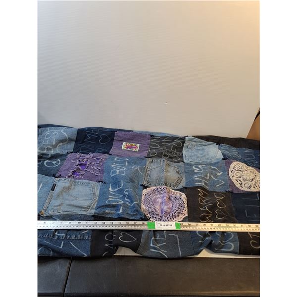 Homemade Denim Jean Quilt 60"x51"