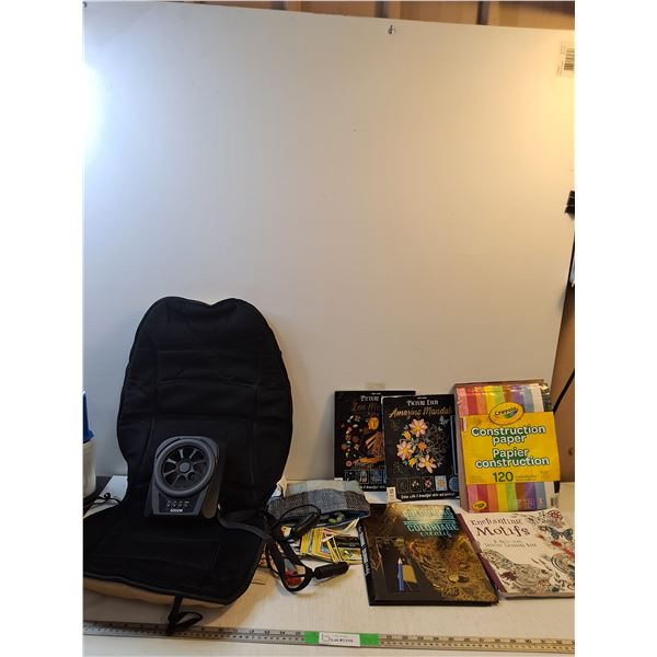 Pokemon Cards (cannot authenticate), Heated Seat, Rainbow Loom Bracelets, Construction Paper, MIsc