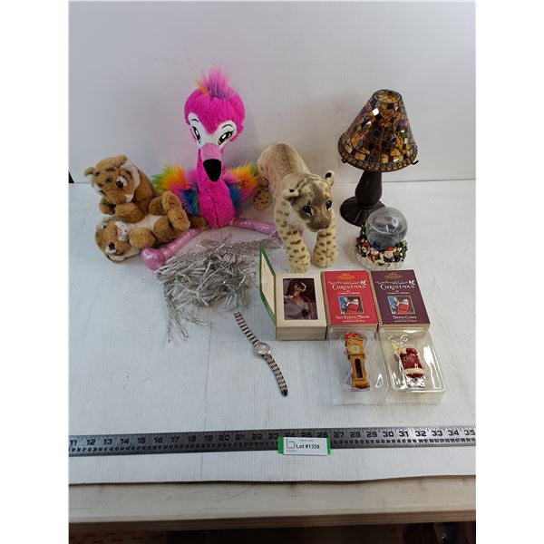 Stuffed Toys, Candle Holder, Snow Globe, String Lights, Christmas Tree Ornaments