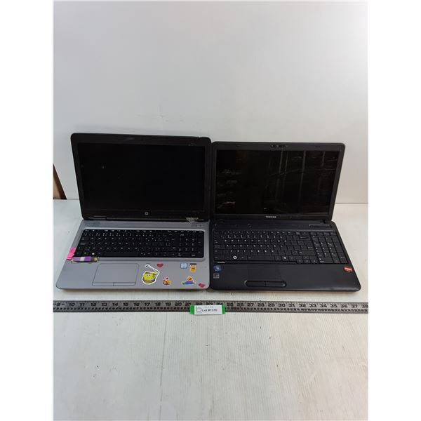 (2) Laptops (HP & Toshiba) - Untested, As is