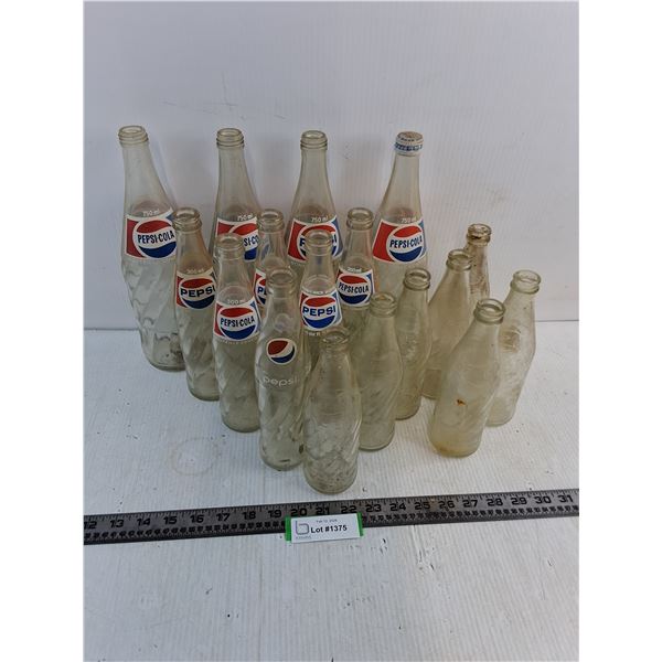 (17) Glass Pepsi Bottles, Some Vintage - PICK UP