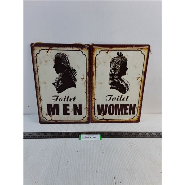 (2) 8" x 12" Metal Novelty Signs