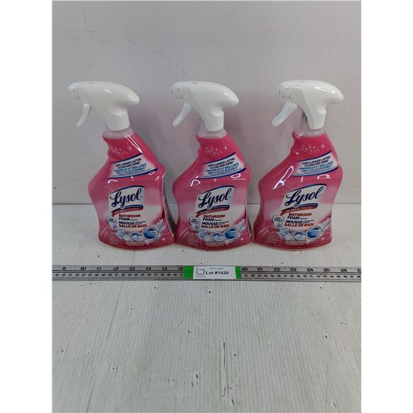 (3) Lysol Foam Bathroom Cleaners - Full, Cannot Ship