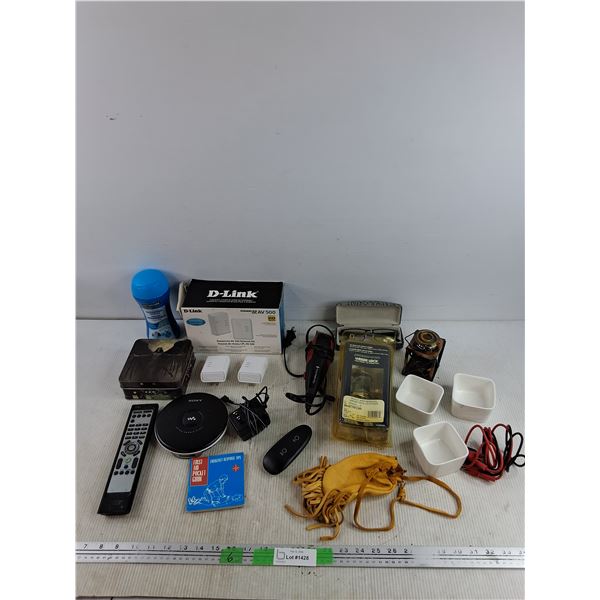 D Link Powerline AV 500 Network Kit, Sony CD Walkman, Remington Hair Trimmer, Weiser Door Knob, Misc