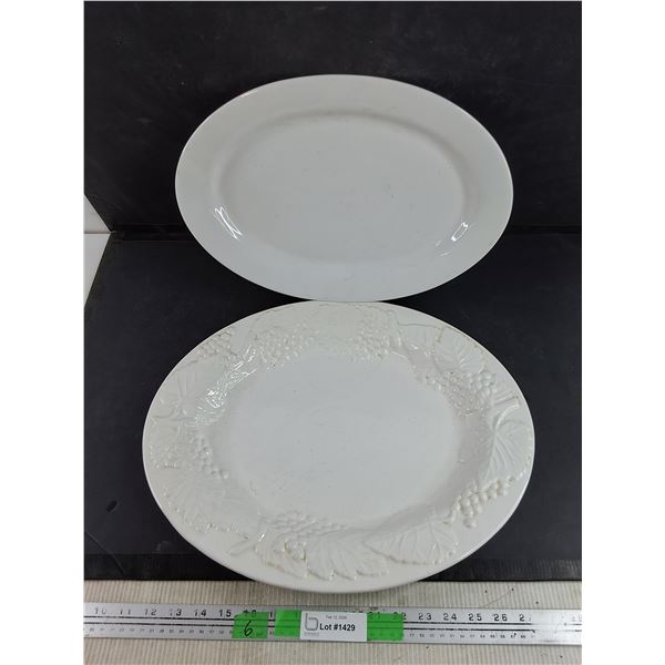 (2) Ceramic Serving Platters 18" x 14", 16" x 11" - PICK UP
