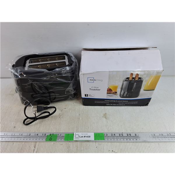 Mainstays 2 Slice Toaster - New