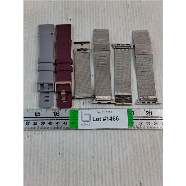 (4) Silver Colored Mesh Metal Watch Bands and (2) Silicone Replacement Watch Bands