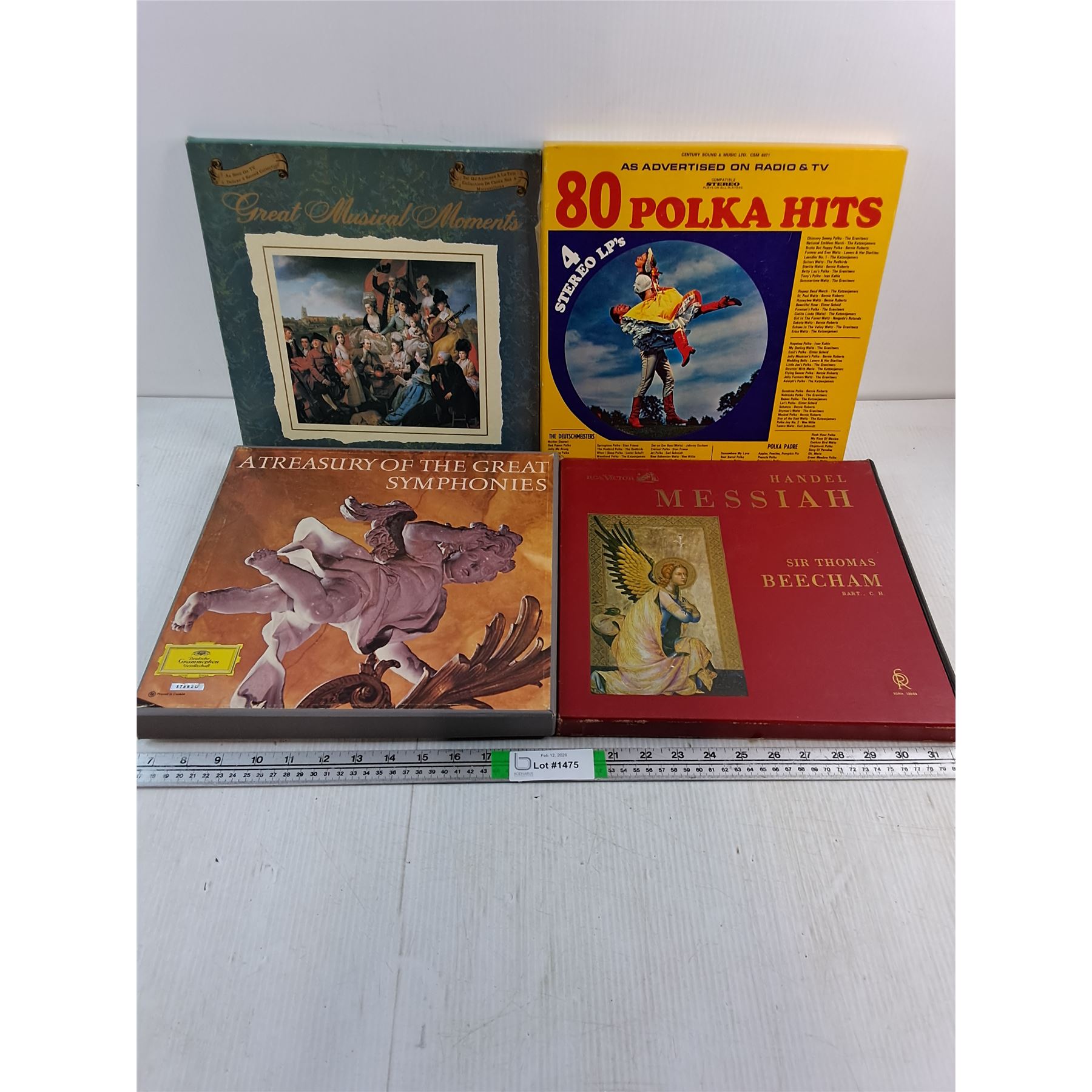 (4) Boxed Record Collections-Symphonies,Polkas,Musical Moments,Messiah ...