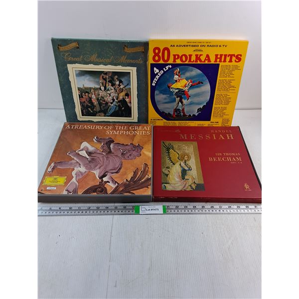 (4) Boxed Record Collections-Symphonies,Polkas,Musical Moments,Messiah