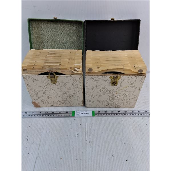 (2) Boxed Containers (one is about half full of Vintage 45 Records-look to be in very good condition