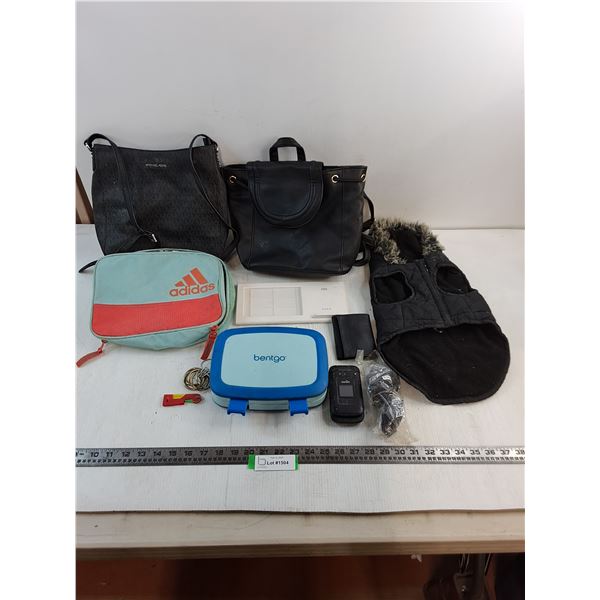 Dog Winter Jacket, Purses, Lunch Containers, Sonim Flip Phone-As Is, Wallet, Misc.