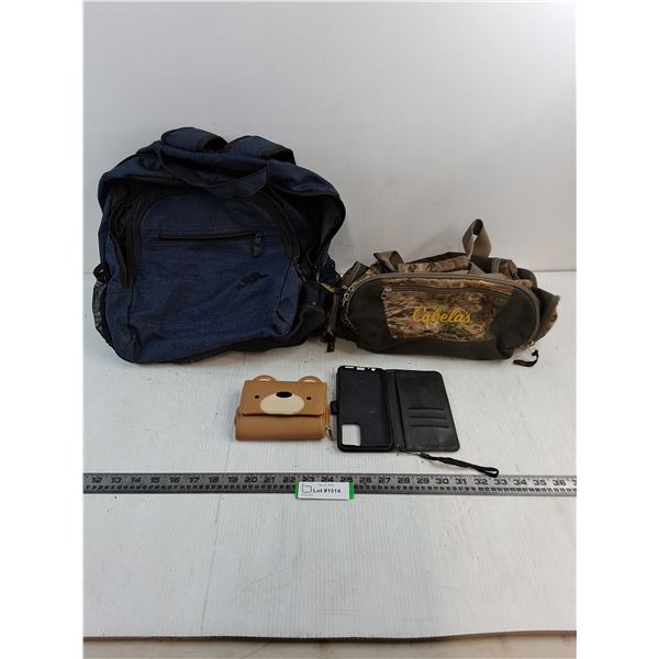 Roots Backpack, Cabela's Duffle Bag, Wallets
