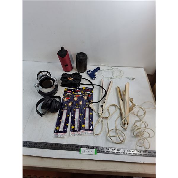 Straightening Irons - Untested, Headphones, Speakers, Glue Gun, Sparklers - All As is - Cannot Ship