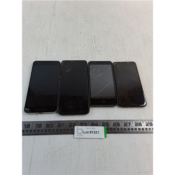 (4) Cell Phones - As is