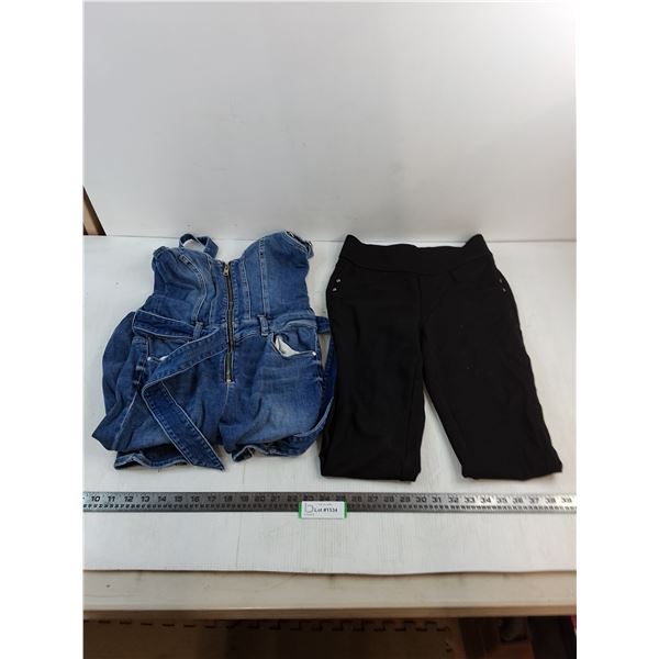 Guess Jean Coverall, Cleo Stretch Pant - Both Size Small