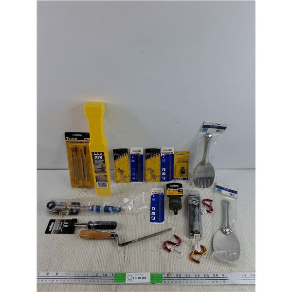 Jumbo Wedge, Titan Pry Tool Spudger Set, Nut Driver, 4" Greese Gun Needle Nose Adaptor, Misc