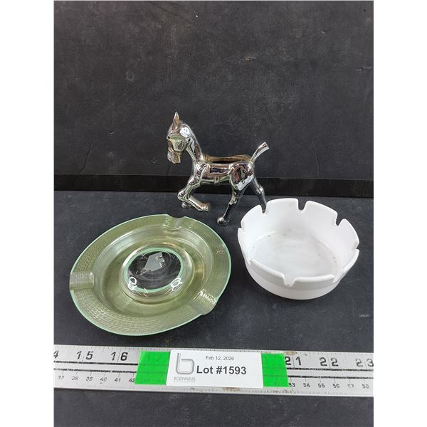Metal Horse, (2) Ashtrays