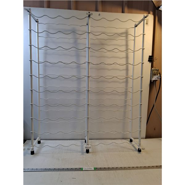 *White Metal Freestanding Wine Rack 32"x8"x39 ( cannot ship)