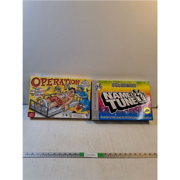 (2) Board Games; Operation, 80's Edition Name That Tune ( as is)