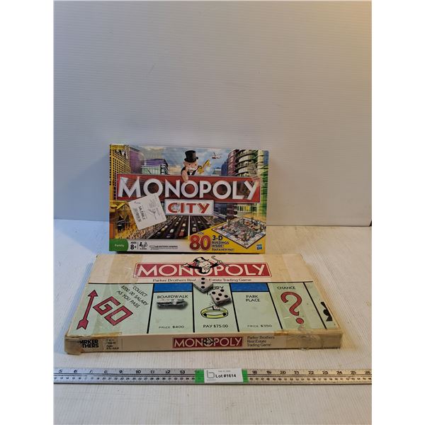 (2) Monopoly Board Games; Monopoly City & Orginal ( as is)