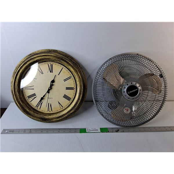 Westinghouse Fan-Powers On/No Base & Plastic Wall Clock 14" - PICK UP