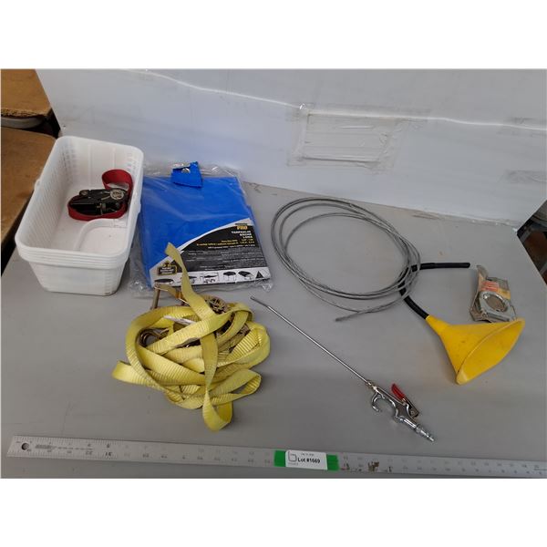 Tarp, Muffler Clamp, Wire Rope, Misc.