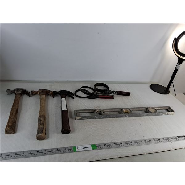 (3) Vintage Hammers & Level - PICK UP