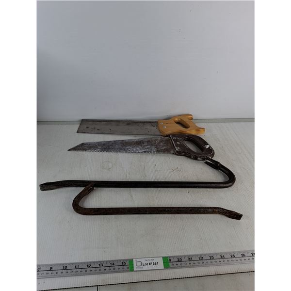 (2) Hand Saws & (2) Crow Bars - PICK UP