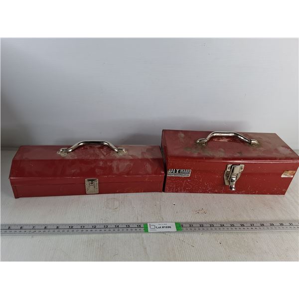 (2) Red Metal Tool Boxes- Up To 14x 6x 5 - PICK UP