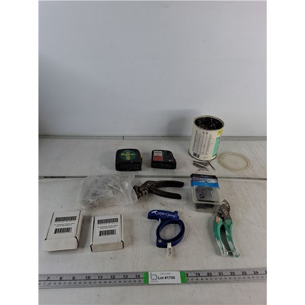 (2) Tape Measures, Cable Clamp, Nails