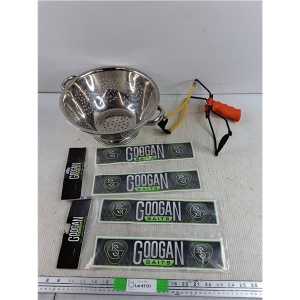 Steel Strainer, Sling Shot, Googan Baits All Weather Decals