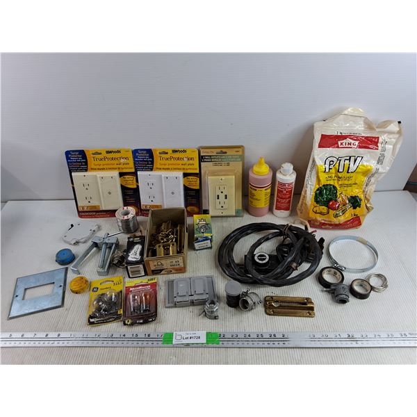 (2) Surge Protector Wall Plate, 2 Wall Outlets w/ 2 USB Ports, Solder, Red Chalk, King Potato Dust