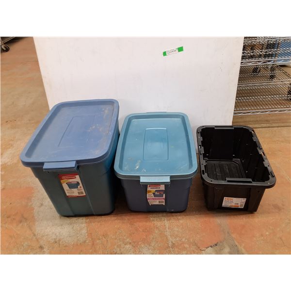 *(2) Rubbermaid Roughneck Totes w/Lids, HDX Tough Tote, PICKUP ONLY